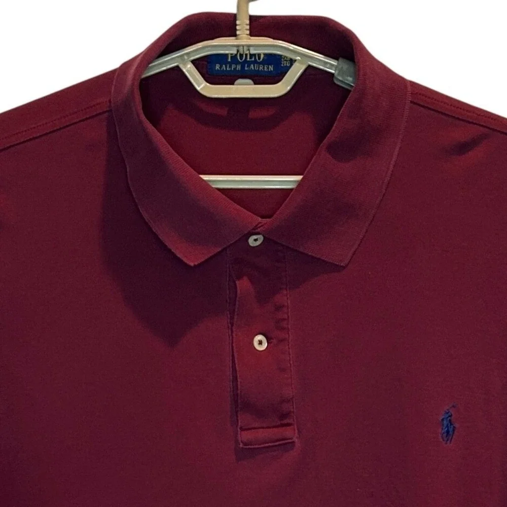 Polo Ralph Lauren Polo Shirt 2XB Men's Burgundy Short Sleeve Embroidered Pony